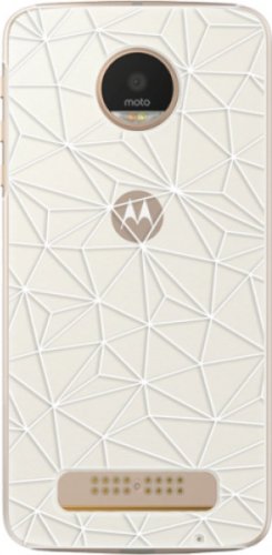 Plastové pouzdro iSaprio - Abstract Triangles 03 - white - Lenovo Moto Z Play