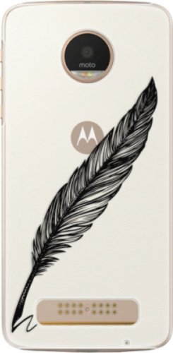 Plastové pouzdro iSaprio - Writing By Feather - black - Lenovo Moto Z Play