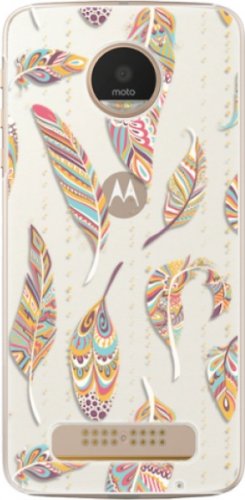 Plastové pouzdro iSaprio - Feather pattern 02 - Lenovo Moto Z Play