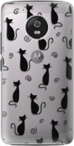 Plastové pouzdro iSaprio - Cat pattern 05 - black - Lenovo Moto G5
