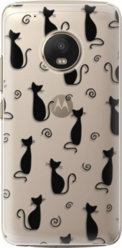Plastové pouzdro iSaprio - Cat pattern 05 - black - Lenovo Moto G5 Plus