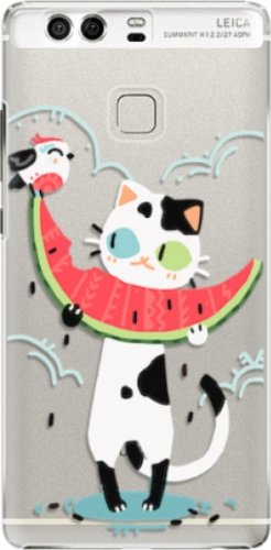Plastové pouzdro iSaprio - Cat with melon - Huawei P9