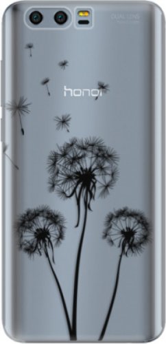 Silikonové pouzdro iSaprio - Three Dandelions - black - Huawei Honor 9