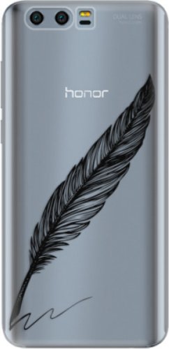 Silikonové pouzdro iSaprio - Writing By Feather - black - Huawei Honor 9