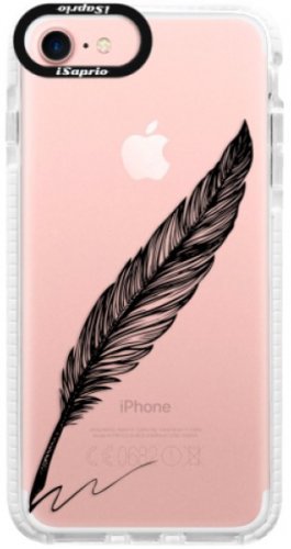 Silikonové pouzdro Bumper iSaprio - Writing By Feather - black - iPhone 7