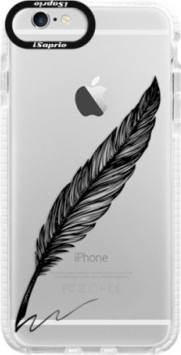 Silikonové pouzdro Bumper iSaprio - Writing By Feather - black - iPhone 6 Plus/6S Plus