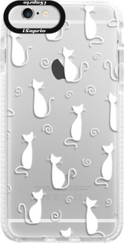 Silikonové pouzdro Bumper iSaprio - Cat pattern 05 - white - iPhone 6 Plus/6S Plus