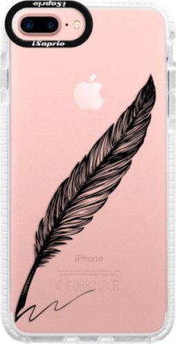 Silikonové pouzdro Bumper iSaprio - Writing By Feather - black - iPhone 7 Plus