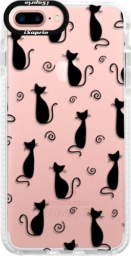 Silikonové pouzdro Bumper iSaprio - Cat pattern 05 - black - iPhone 7 Plus