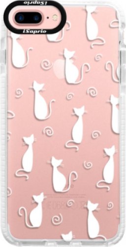 Silikonové pouzdro Bumper iSaprio - Cat pattern 05 - white - iPhone 7 Plus