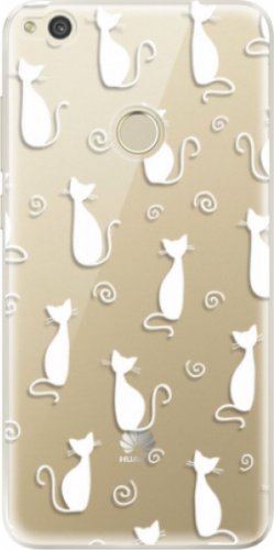 Odolné silikonové pouzdro iSaprio - Cat pattern 05 - white - Huawei P9 Lite 2017