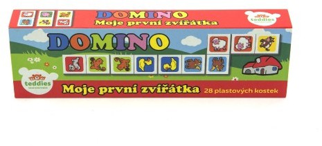 Domino Moje první zvířátka 28ks společenská hra v krabičce 21x6x3cm