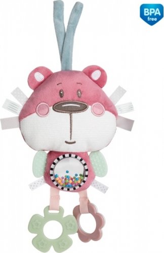 Plyšová edukační hračka na zavazování Canpol Babies - Medvídek růžový