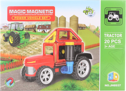 Magnetická stavebnice 20 ks traktor