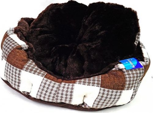 Hnědobéžový pelíšek pro psy - 45x40 cm