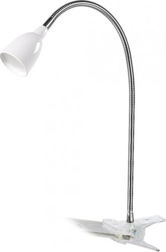 LED stolní lampička, 2.5W, 3000K, clip, bílá barva