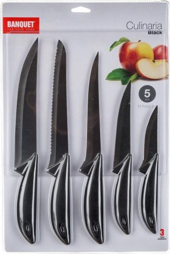 Sada nožů CULINARIA, 5 ks, černá