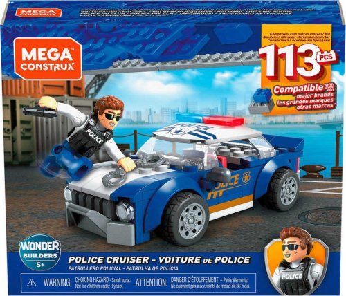 MEGA CONSTRUX Policejní vozidlo set 113 dílků s figurkou STAVEBNICE