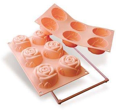 Silikonová forma na dortíky – velké růžičky - Silikomart