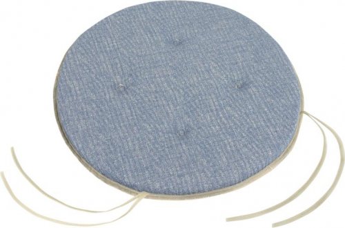 Sedák IVO kulatý hladký - průměr 40 cm, výška puru 3 cm - uni modrá režná