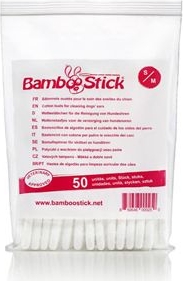 Tyčinky vatové BambooStick S/M pro čišt. uší psů 50ks