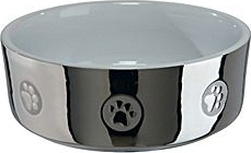 Miska keramická pes stříbrná s tlapkou 1,5l 19cm TR