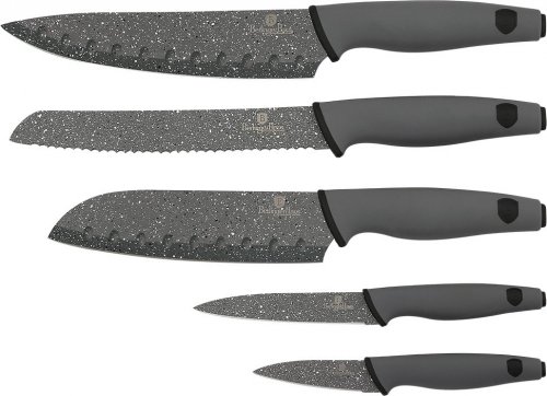 Sada nožů s mramorovým povrchem 5 ks Granit Diamond Line šedá BERLINGERHAUS BH-2111