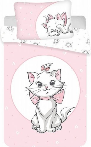 Povlečení do postýlky Marie Cat Light pink baby 100x135, 40x60 cm - bavlna