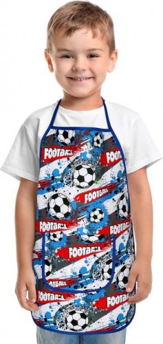 Dětská zástěrka - 47 x 60 cm, pro děti ve věku 5 - 8 let - fotbal