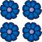 Podtácek sada 4 ks - 10x10 cm - 4ks - květ modrý