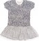 Mamatti Dětské šaty s tylem, kr. rukáv, Gepardík, bílé se vzorem, vel. 86